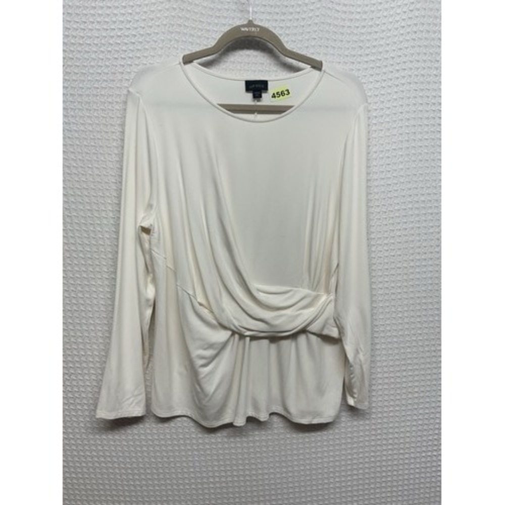 NWOT J. Jill Wearever Ruched Front Long Sleeve T-Shirt Top Women XLP Vietnam